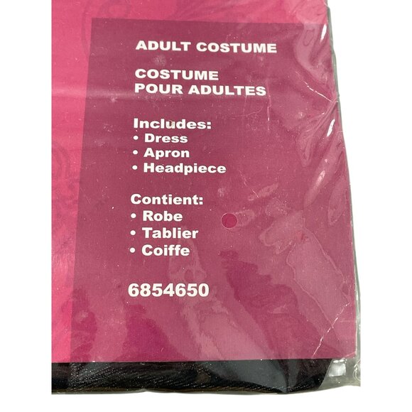 PMG Halloween French Maid Costume Dress Apron Headpiece Black White Vintage NEW - Picture 2 of 6